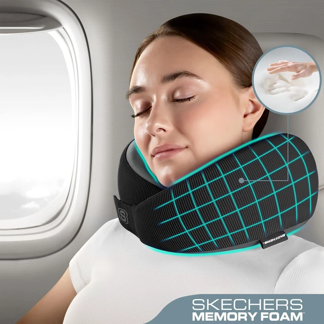 Alt view image 2 of 7 - Memory Foam Neck Pillow, Comfortable & Breathable Travel Pillow,Neck Pillow Airplane for Travel, Car Rides, Home, and Office Use, Ergonomic Design for Men and Women,Black