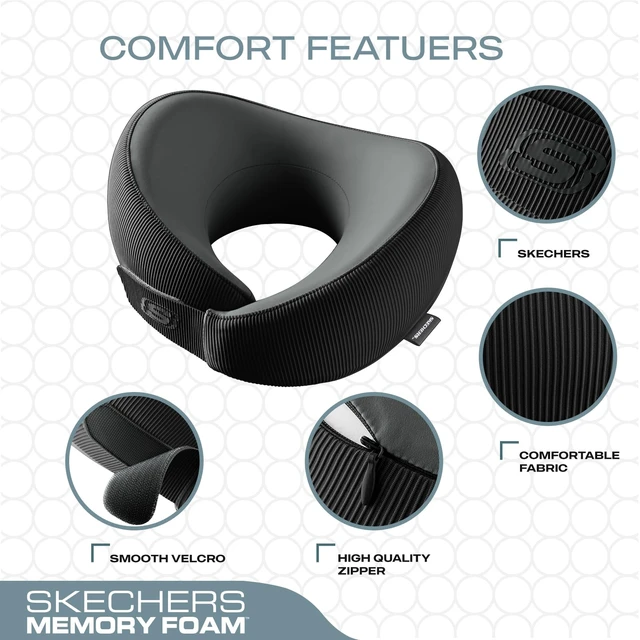 Alt view image 3 of 7 - Memory Foam Neck Pillow, Comfortable & Breathable Travel Pillow,Neck Pillow Airplane for Travel, Car Rides, Home, and Office Use, Ergonomic Design for Men and Women,Black