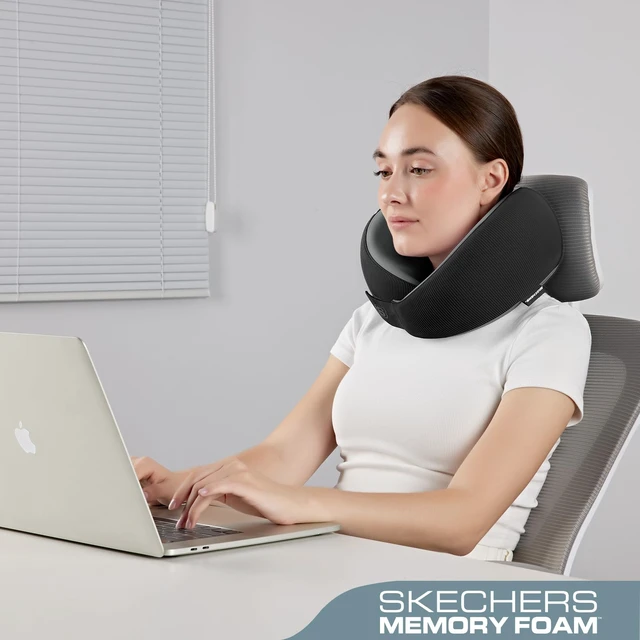 Alt view image 4 of 7 - Memory Foam Neck Pillow, Comfortable & Breathable Travel Pillow,Neck Pillow Airplane for Travel, Car Rides, Home, and Office Use, Ergonomic Design for Men and Women,Black