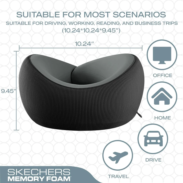 Alt view image 5 of 7 - Memory Foam Neck Pillow, Comfortable & Breathable Travel Pillow,Neck Pillow Airplane for Travel, Car Rides, Home, and Office Use, Ergonomic Design for Men and Women,Black