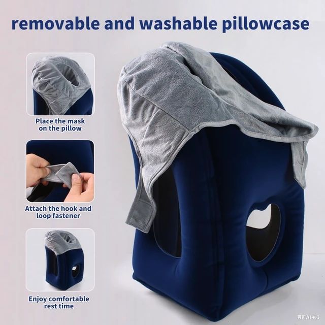 Alt view image 3 of 6 - Neck Pillow Airplane Pillow for Long Flight,airplanesleep Support,Airplane Sleeping Support, Inflatable Pillow for Flights, Travel Essentials Neck Pillows for Airplanes