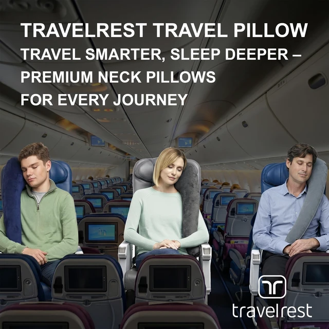Alt view image 6 of 7 - All-in-One Travel Neck Support & Body Pillow - Blue | Memory Foam Cover, Inflatable Travel Essential, Upper Compact Support, Sleeping Accessories, Road Trip & Long Flight Comfort