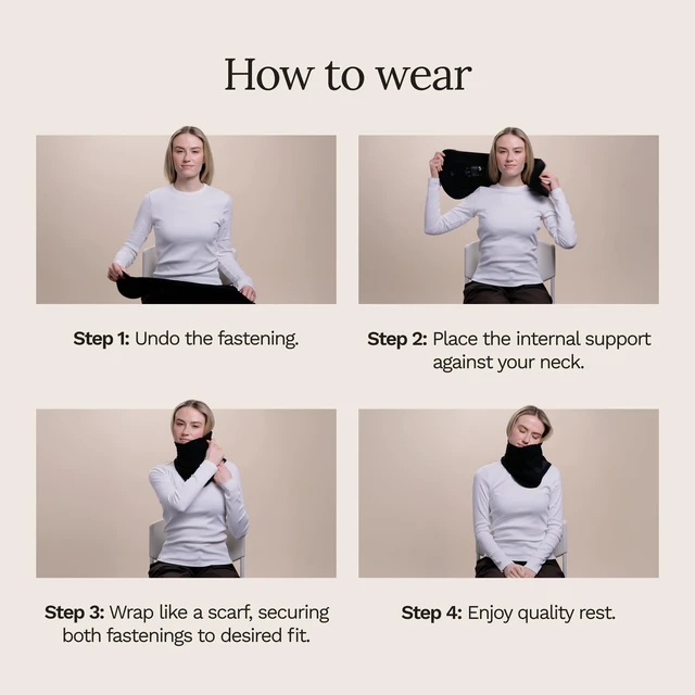 Alt view image 4 of 7 - Travel Pillow Original 2.0 Scientifically Proven Super Soft Travel Pillow with Premium Head & Neck Support for Airplane Travel Machine Washable Lightweight & Compact Jet Black