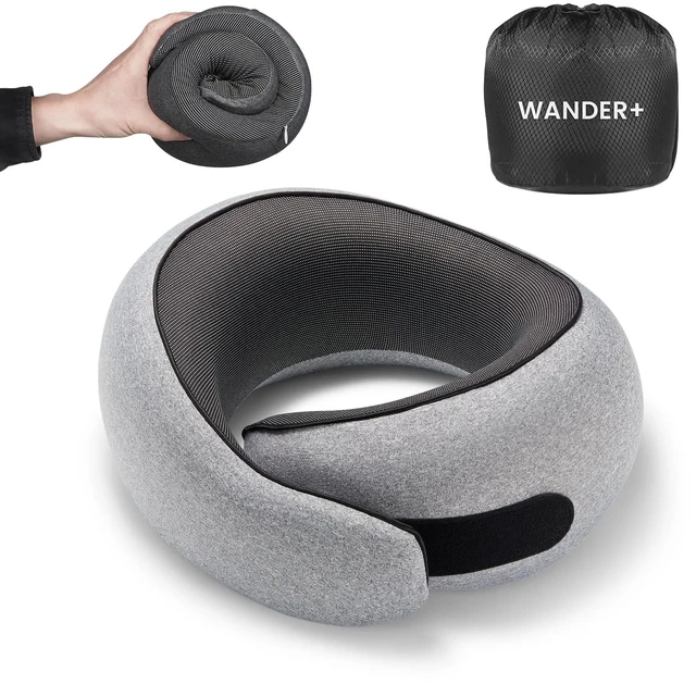 Main image of Travel Neck Pillow, Pure Memory Foam Neck Pillow for Airplanes, Comfortable Breathable Cover, 360 Degree Support Ergonomic Design Best for Sleeping Plane Train Travel Essentials Max Grey