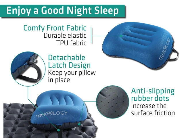 Alt view image 3 of 7 - Aluft 2.0 Small Inflatable Camping Pillow for Backpacking, Travel | Ultralight, portable, compact blow up air cushion for hiking, camp, beach, sleeping, packable head rest, neck, lumbar support