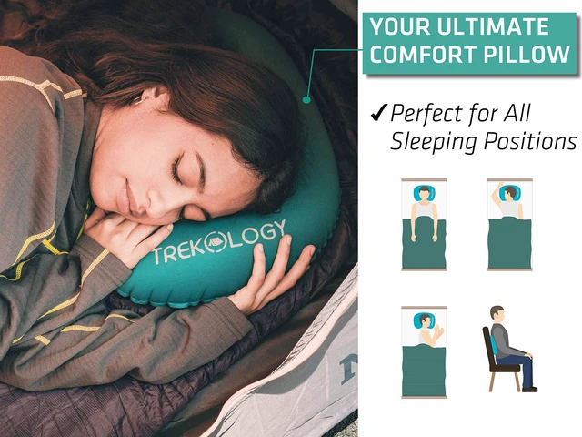 Alt view image 2 of 7 - Aluft 2.0 Small Inflatable Camping Pillow for Backpacking, Travel | Ultralight, portable, compact blow up air cushion for hiking, camp, beach, sleeping, packable head rest, neck, lumbar support