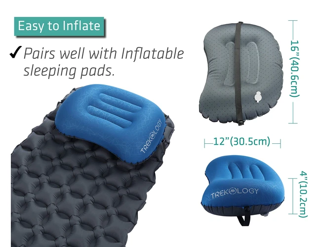 Alt view image 6 of 7 - Aluft 2.0 Small Inflatable Camping Pillow for Backpacking, Travel | Ultralight, portable, compact blow up air cushion for hiking, camp, beach, sleeping, packable head rest, neck, lumbar support