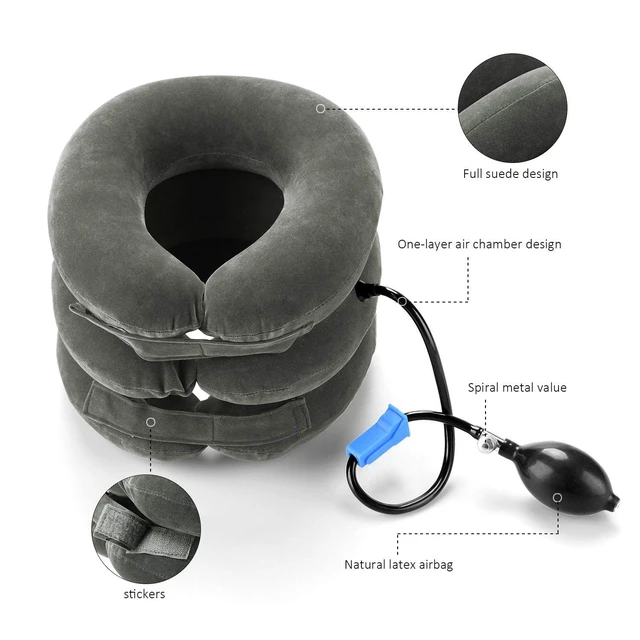 Alt view image 2 of 6 - Cervical Neck Traction Device Inflatable Neck Stretcher, Easy to Use for Chronic Neck and Shoulder Pain Relief Traction Spine Alignment, Neck Cervical Brace
