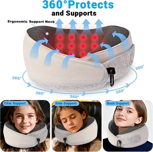 Alt view image 2 of 7 - Travel Pillows for Airplanes,Neck Pillow for Traveling, Memory Foam Travel Pillows Neck Support Sleep for Long Flight,Suitable for Airplanes,Offices and Cars