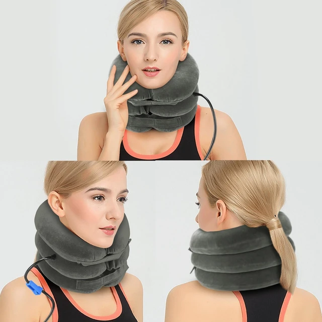 Alt view image 4 of 6 - Cervical Neck Traction Device Inflatable Neck Stretcher, Easy to Use for Chronic Neck and Shoulder Pain Relief Traction Spine Alignment, Neck Cervical Brace