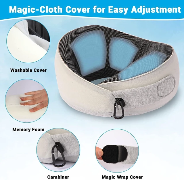 Alt view image 4 of 7 - Travel Pillows for Airplanes,Neck Pillow for Traveling, Memory Foam Travel Pillows Neck Support Sleep for Long Flight,Suitable for Airplanes,Offices and Cars