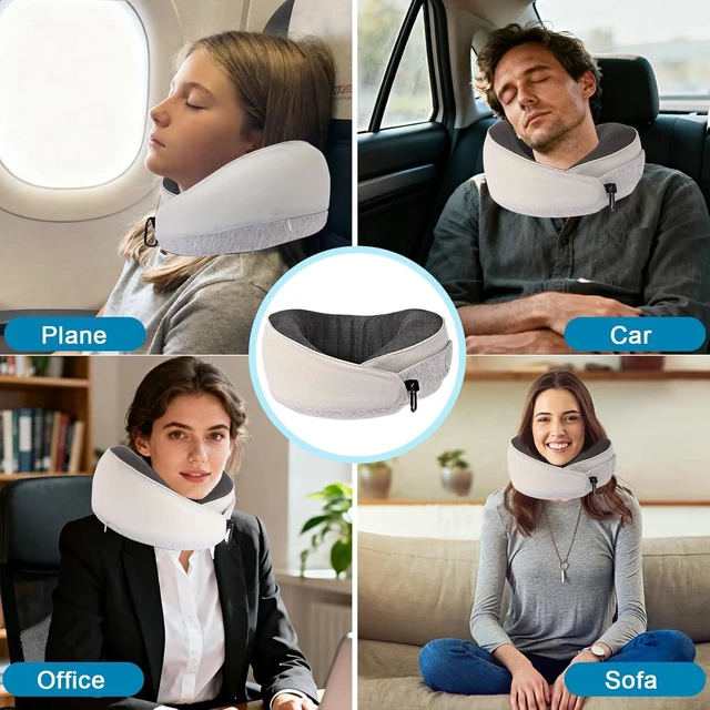 Alt view image 7 of 7 - Travel Pillows for Airplanes,Neck Pillow for Traveling, Memory Foam Travel Pillows Neck Support Sleep for Long Flight,Suitable for Airplanes,Offices and Cars