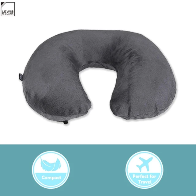 Alt view image 6 of 6 - Compact Portable Adjustable and Inflatable Cervical Neck Pillow for Travel, Gray