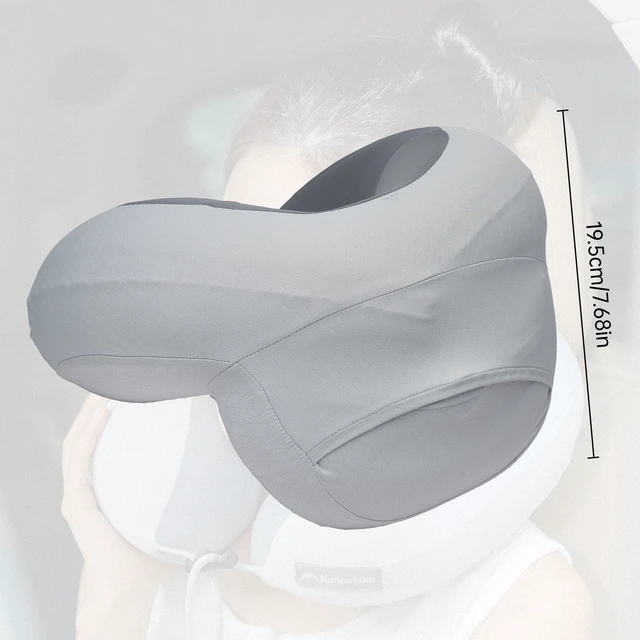 Alt view image 3 of 7 - Neck Pillow Aeroplane Inflatable, Pressure Air Cushion Inflatable Travel Pillow, Lightweight Neck Pillow Adult for Airplane, Train, Office