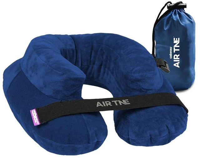 Main image of Inflatable Travel Pillow Air TNE Adjustable, Lightweight, and Supportive for Sleeping on Airplanes, Trains, and Cars Customized Fit and Compact Carrying Case (Royal Blue)
