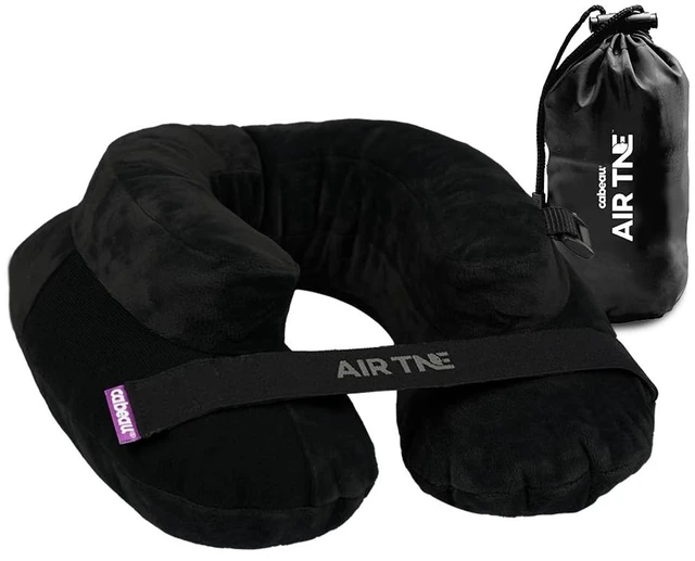 Main image of Inflatable Travel Pillow Air TNE Adjustable, Lightweight, and Supportive for Sleeping on Airplanes, Trains, and Cars Customized Fit and Compact Carrying Case (Midnight Black)