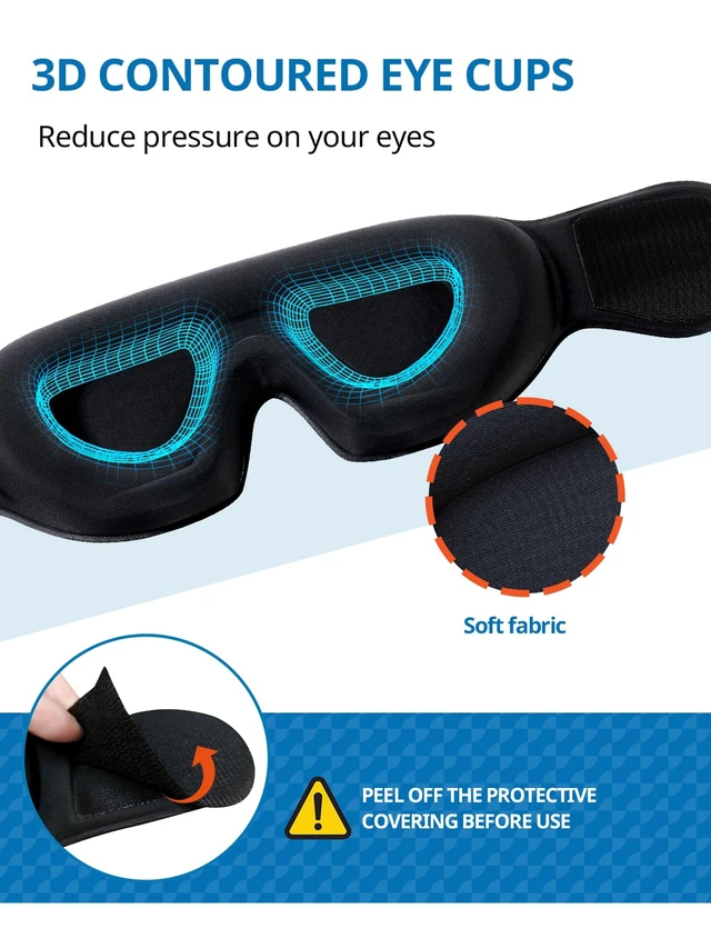 Alt view image 6 of 7 - Travel Pillows for Airplanes, Stable Head Support, Travel Essential | Airplane Pillow with 3D Eye Mask, Seat Strap Secures to Headrest, Stop Bobblehead, for Long Flight Road Trip Sleeping, Black