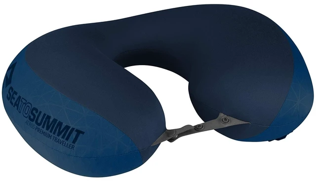 Main image of Aeros Premium Traveller Inflatable Neck Pillow, Navy Blue | Luxurious, lightweight inflatable neck pillow with an ergonomic shape delivers max comfort for airplane and car travel