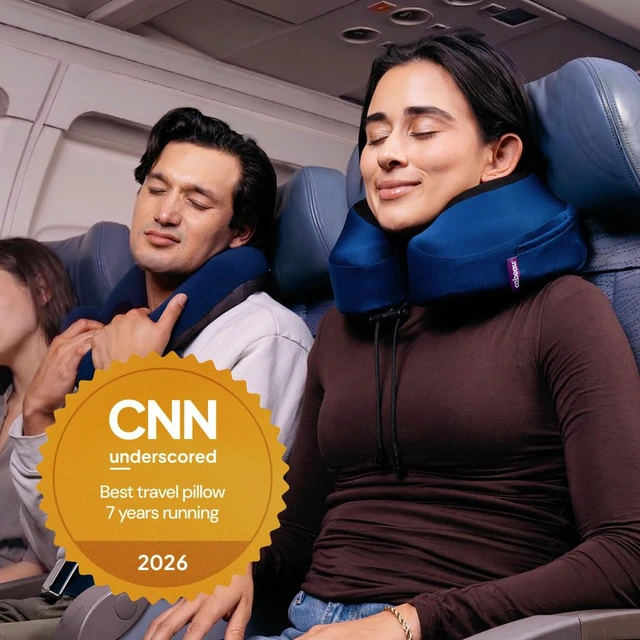 Alt view image 5 of 7 - Evolution S3 Travel Pillow - Memory Foam Neck Pillow for Airplane and Long Flights with Seat Straps for Head and Neck Support, 360 Degree Support (Steel Grey)