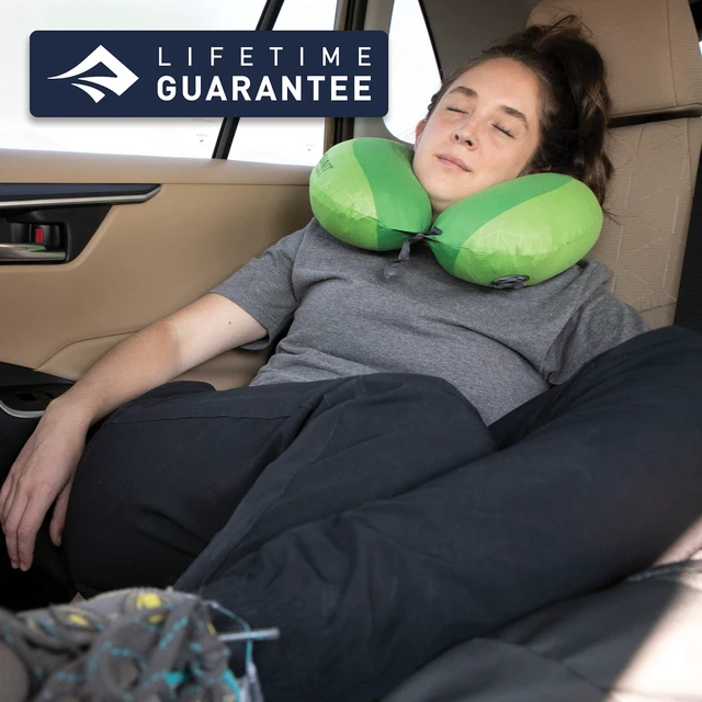 Alt view image 7 of 7 - Aeros Premium Traveller Inflatable Neck Pillow, Navy Blue | Luxurious, lightweight inflatable neck pillow with an ergonomic shape delivers max comfort for airplane and car travel