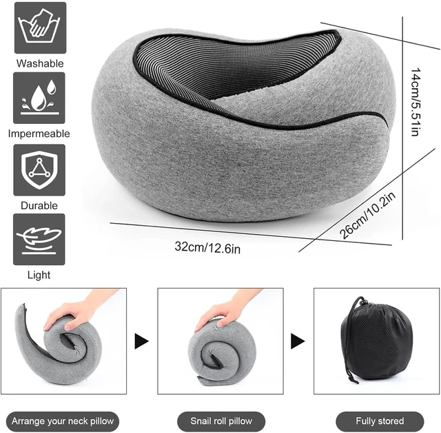 Alt view image 2 of 6 - Travel Pillow for Airplanes, 2026 New Memory Foam Neck Pillow with Chin Wrap for Traveling, Suitable for Airplanes, Offices and Cars