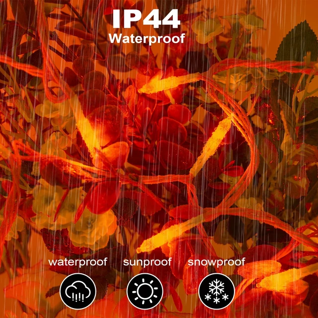 Alt view image 3 of 7 - Orange Halloween String Lights Fall Outdoor Decor, 2 Pack 150 LED | 8 Modes, Connectable, Waterproof Design, Plug In, 3 Amp Fuse, Autumn Harvest Accent, Window Patio Yard Holiday Garland
