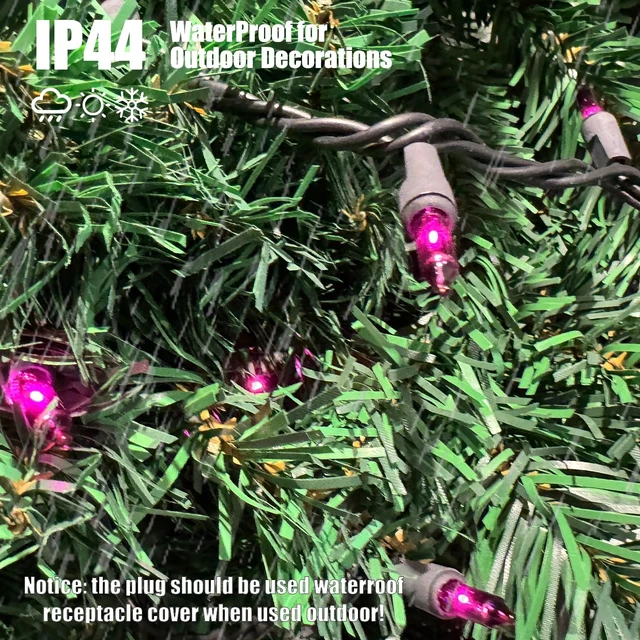 Alt view image 3 of 7 - Purple Halloween Lights,100 Count Incandescent Lights String with Black Wire,Ideal Halloween Decorations for Outdoor Indoor Patio Home Party Garden Yard Decor,UL Certified (21feet)