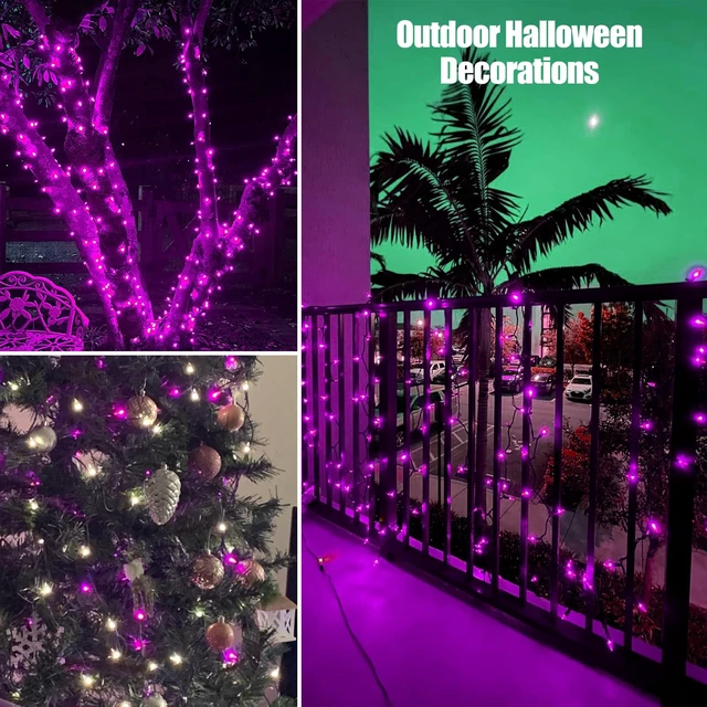 Alt view image 6 of 7 - Purple Halloween Lights,100 Count Incandescent Lights String with Black Wire,Ideal Halloween Decorations for Outdoor Indoor Patio Home Party Garden Yard Decor,UL Certified (21feet)