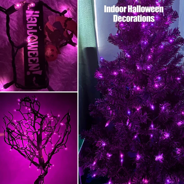 Alt view image 5 of 7 - Purple Halloween Lights,100 Count Incandescent Lights String with Black Wire,Ideal Halloween Decorations for Outdoor Indoor Patio Home Party Garden Yard Decor,UL Certified (21feet)