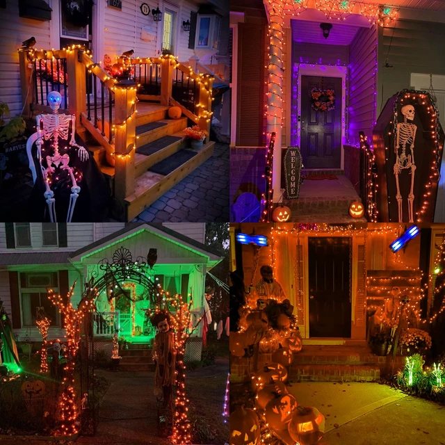 Alt view image 7 of 7 - Candy Corn Halloween Lights, 100 Count Orange & Yellow UL Certified Incandescent Mini String Lights, Black Wire, Indoor & Outdoor Lighting Decoration