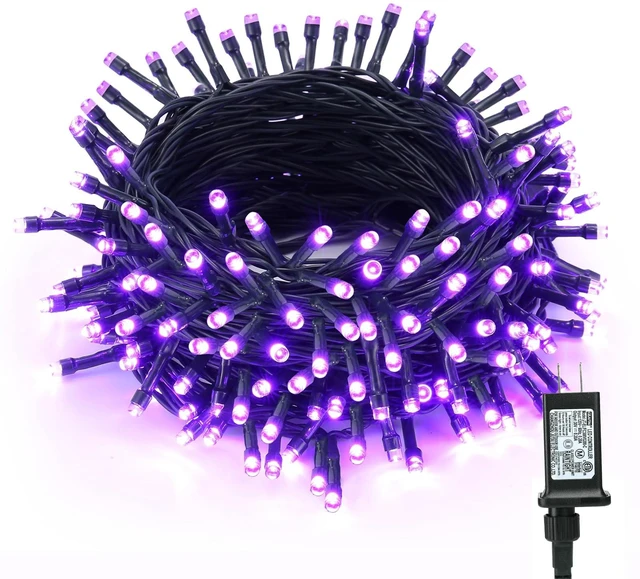 Main image of Purple Halloween String Lights Connectable Plugin 78.74 ft 240 LED | 8 Modes Fairy Light with Timer; Memory Function; Indoor Outdoor Waterproof Green Wire for Christmas Tree Room Garden Decor