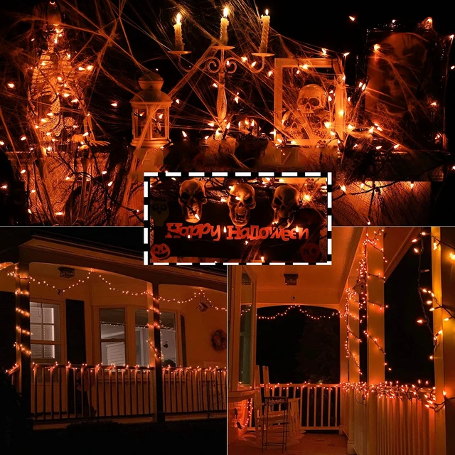 Alt view image 6 of 7 - Candy Corn Halloween Lights, 25ft 100 Count Incandescent Lights | UL Certified Connectable Mini Bulbs Yellow & Orange String Light for Home, Garden, Porch, Party, Yard, Indoor Halloween Decor