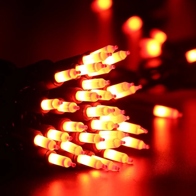 Alt view image 3 of 7 - Orange Halloween Lights, 21.3ft 100-ct Incandescent Halloween String Lights Connectable, UL Certified Orange Light String, Black Wire Mini Light Set for Fall Season Holiday Thanksgiving Tree