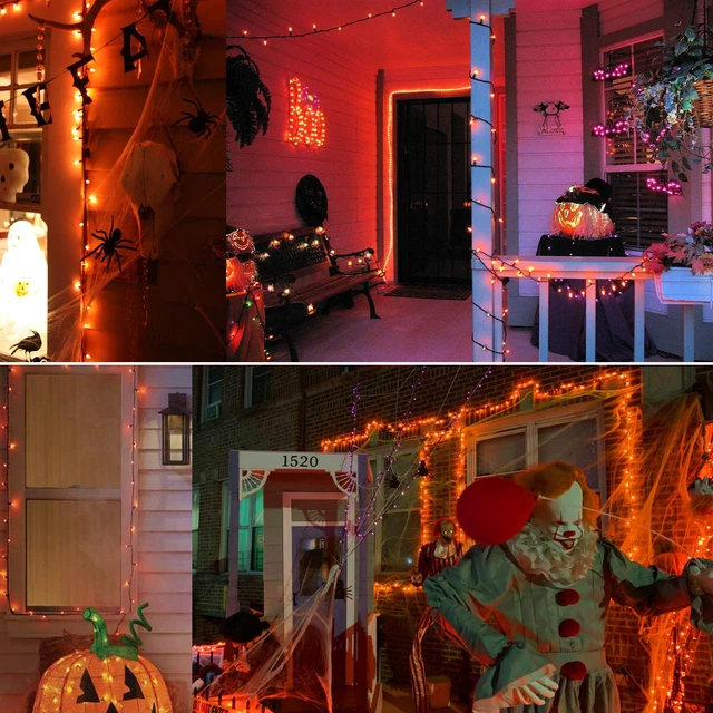 Alt view image 5 of 7 - Orange Halloween Lights, 21.3ft 100-ct Incandescent Halloween String Lights Connectable, UL Certified Orange Light String, Black Wire Mini Light Set for Fall Season Holiday Thanksgiving Tree