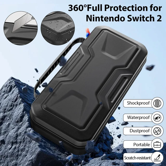 Alt view image 2 of 6 - Carrying Case for Nintendo Switch 2 | Hard Shell Travel Case Portable Travel Bag Hold Console/10 Game Cards/Accessories - Soft Protective Carry Pouch Mecha Black