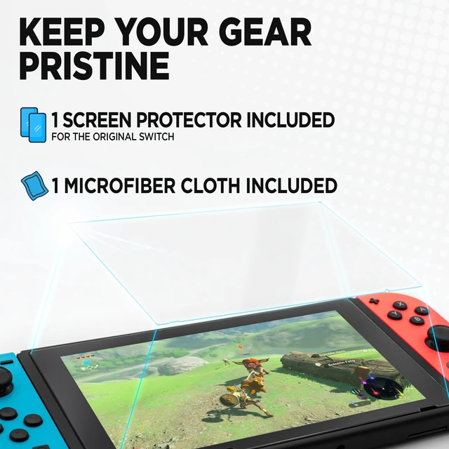 Alt view image 4 of 7 - Protective Shell Carrying Case For Nintendo Switch/OLED - Protection Kit w/ Game Cartridge Holder, Water-Resistant Shell, Microfiber Towel & Screen Protector, Ultimate Travel Companion Bundle