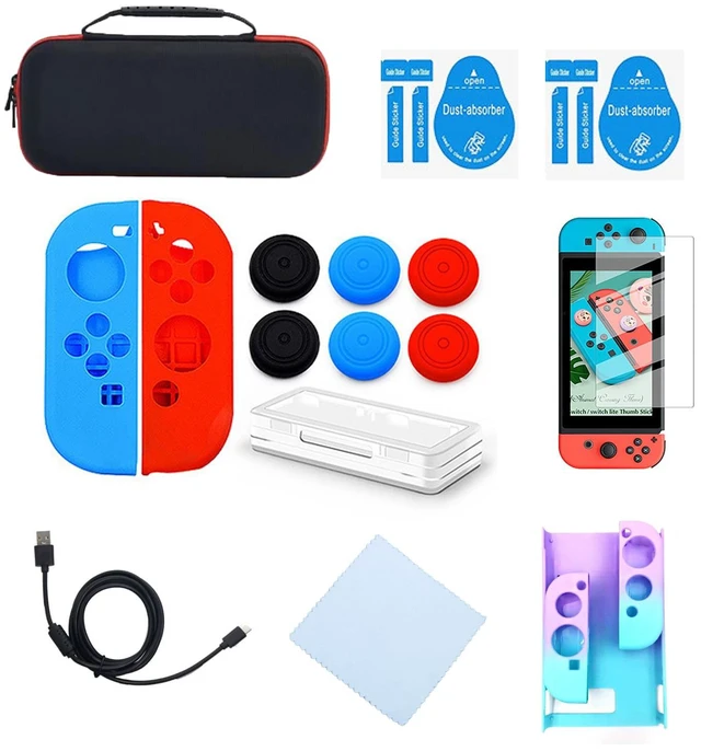 Main image of Switch/Switch OLED Case 17-in-1 Bundle with Carrying Case | Switch Protective Cover, Game Organizer, Screen Protector, Charging Cable and Joy-Con Silicone Sleeves