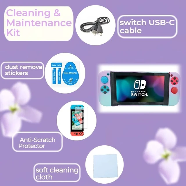 Alt view image 3 of 7 - Switch/Switch OLED Case 17-in-1 Bundle with Carrying Case | Switch Protective Cover, Game Organizer, Screen Protector, Charging Cable and Joy-Con Silicone Sleeves