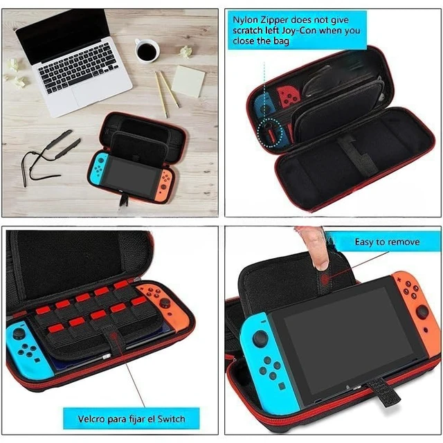 Alt view image 6 of 7 - Switch/Switch OLED Case 17-in-1 Bundle with Carrying Case | Switch Protective Cover, Game Organizer, Screen Protector, Charging Cable and Joy-Con Silicone Sleeves