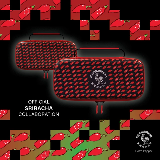 Alt view image 3 of 7 - Limited Edition Official Sriracha EVA Hard Shell Console, Travel Carrying Case Officially Licensed - For Nintendo Switch® OLED Model/Nintendo Switch Lite®/Nintendo Switch® (Retro Pepper)