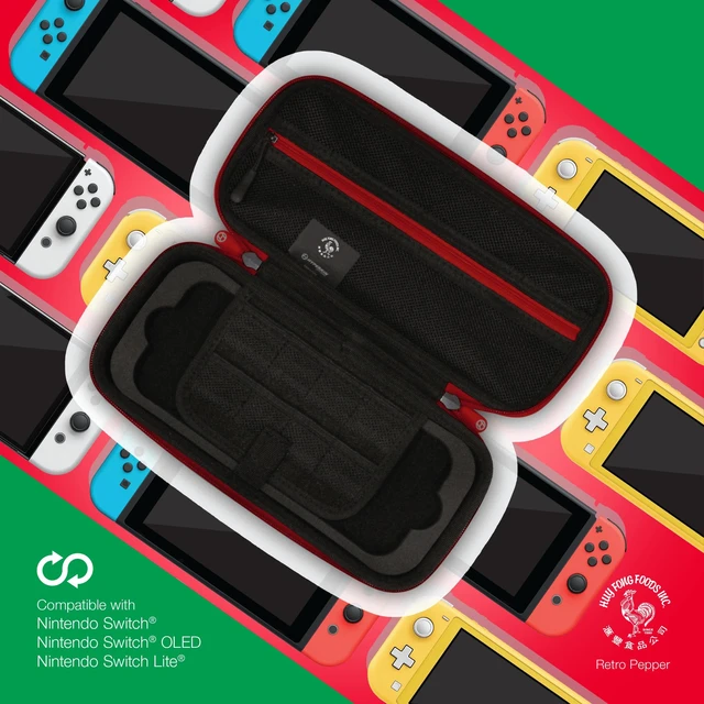 Alt view image 4 of 7 - Limited Edition Official Sriracha EVA Hard Shell Console, Travel Carrying Case Officially Licensed - For Nintendo Switch® OLED Model/Nintendo Switch Lite®/Nintendo Switch® (Retro Pepper)