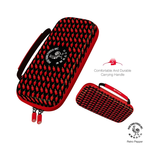 Alt view image 2 of 7 - Limited Edition Official Sriracha EVA Hard Shell Console, Travel Carrying Case Officially Licensed - For Nintendo Switch® OLED Model/Nintendo Switch Lite®/Nintendo Switch® (Retro Pepper)