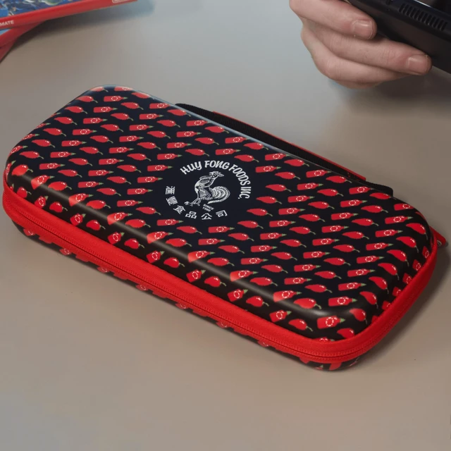 Alt view image 7 of 7 - Limited Edition Official Sriracha EVA Hard Shell Console, Travel Carrying Case Officially Licensed - For Nintendo Switch® OLED Model/Nintendo Switch Lite®/Nintendo Switch® (Retro Pepper)