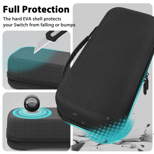 Alt view image 7 of 7 - Hard Shell Protective Carrying Case for Nintendo Switch 2, Black | Portable Travel Case with Adapter and JoyCon Storage, Shock-Absorbing, Soft Interior, 24 Game Card Slot, Accessory Pockets