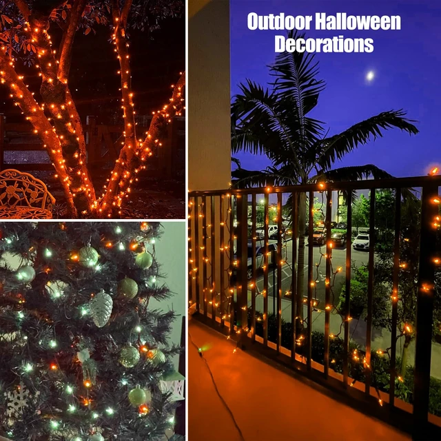 Alt view image 7 of 7 - Orange Halloween Lights,100 Count Incandescent Lights String with Black Wire,Ideal Outdoor Indoor Halloween Decorations Lights for Patio Home Party,UL Certified (21feet)