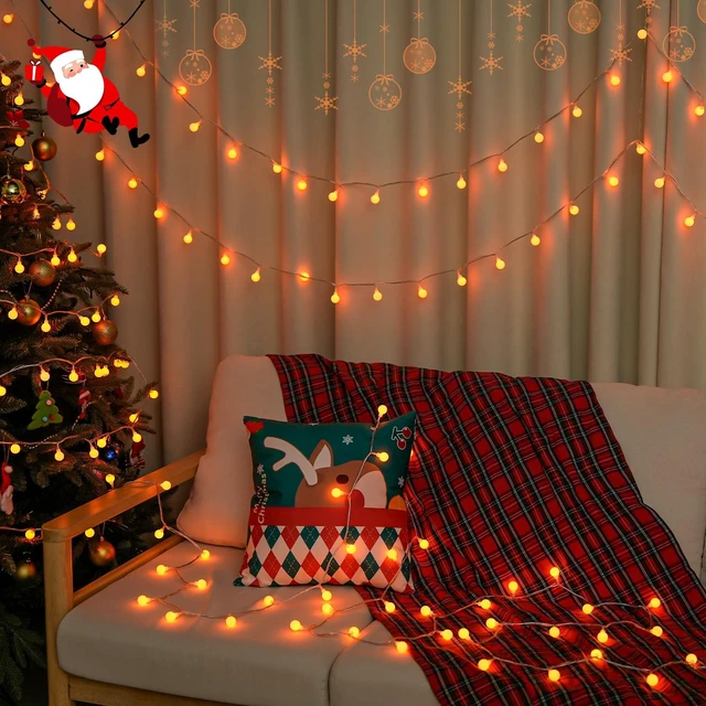 Alt view image 3 of 7 - Connectable 100 LED Globe Orange Halloween Lights Indoor | Halloween String Lights Plug in with Remote, 33ft 8 Modes Orange Christmas Lights Outdoor for Thanksgiving Party Fall Decor