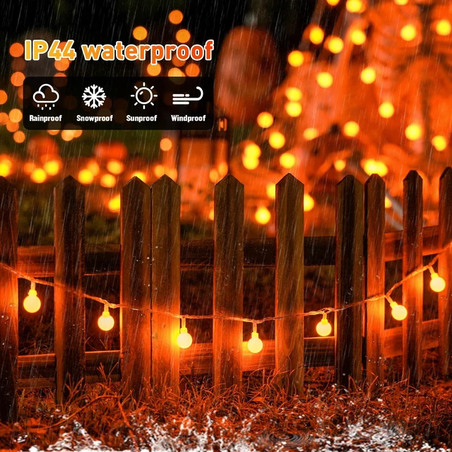 Alt view image 4 of 7 - Connectable 100 LED Globe Orange Halloween Lights Indoor | Halloween String Lights Plug in with Remote, 33ft 8 Modes Orange Christmas Lights Outdoor for Thanksgiving Party Fall Decor