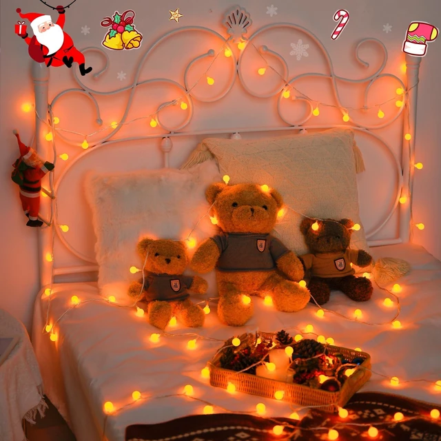 Alt view image 7 of 7 - Connectable 100 LED Globe Orange Halloween Lights Indoor | Halloween String Lights Plug in with Remote, 33ft 8 Modes Orange Christmas Lights Outdoor for Thanksgiving Party Fall Decor