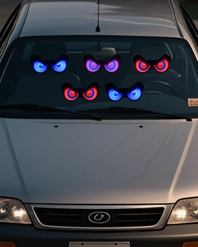 Alt view image 6 of 7 - Halloween Decorations, 5 Pack Glowing & Flashing LED Eye Lights for Indoor/Outdoor Use, Bush, Yard, Window, Party