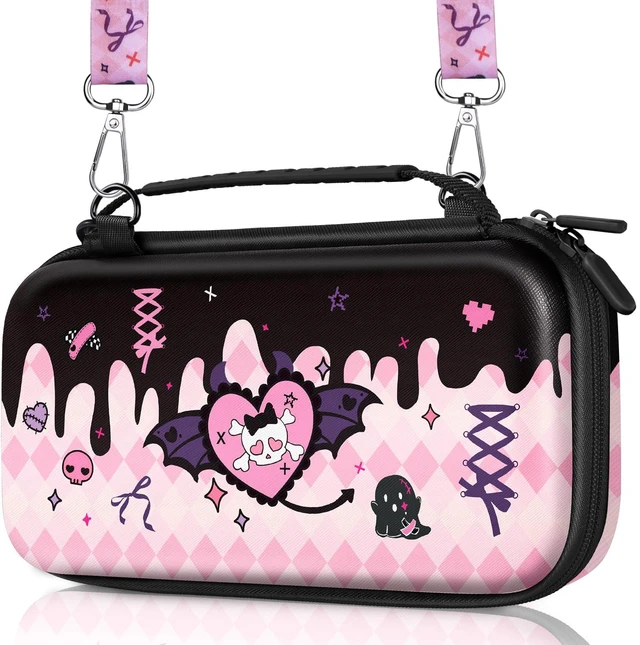 Main image of for Nintendo Switch 2 Carrying Case - Skull Cute Kawaii Design with Handle and Strap for Switch 2 2025 Travel Cases Portable Storage Carry Protective Hard Shell for Women Girls Boys Teens